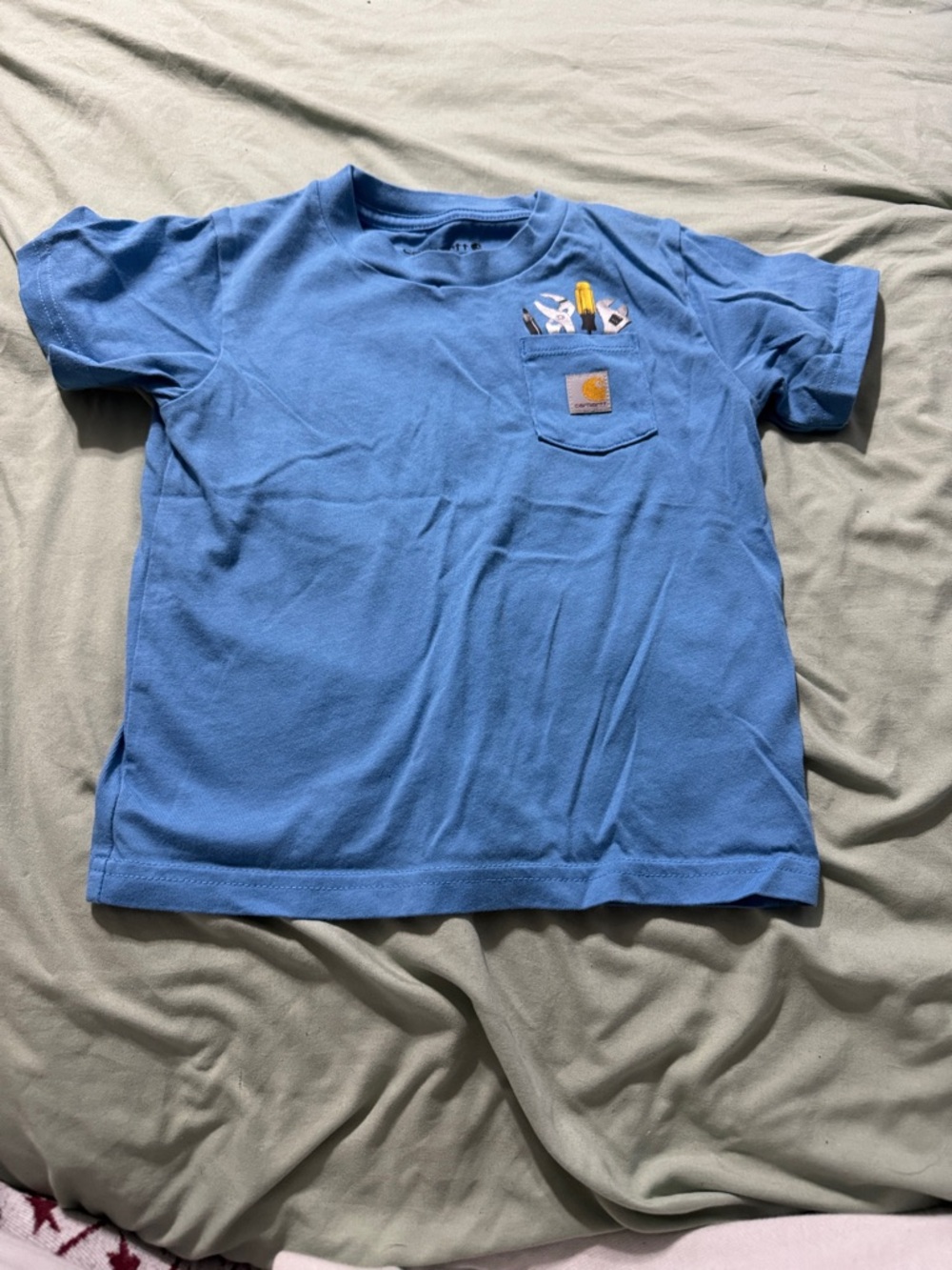 Carhartt Boys' Blue Short Sleeve Pocket Tee with Tool Print